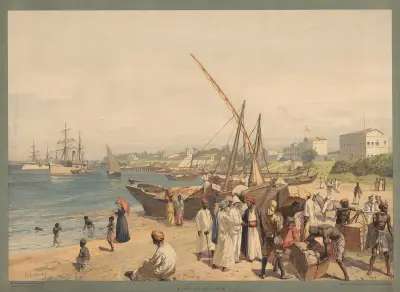 Kolonial-Wandbilder – Im Hafen von Dar Es Salam av Rudolf Hellgrewe