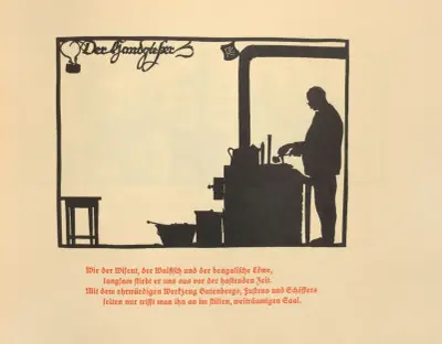 Die Schriftgiesserei im Schattenbild Pl.10 av Rudolf Koch
