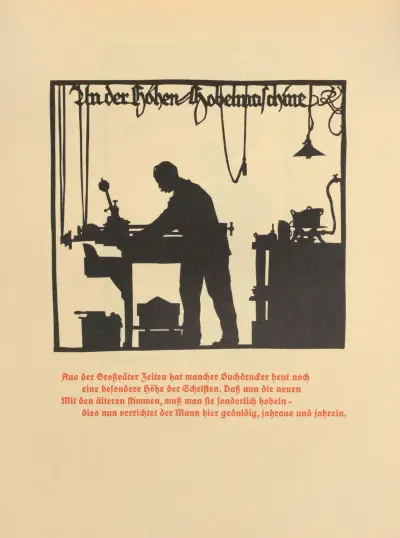 Die Schriftgiesserei im Schattenbild Pl.16 av Rudolf Koch