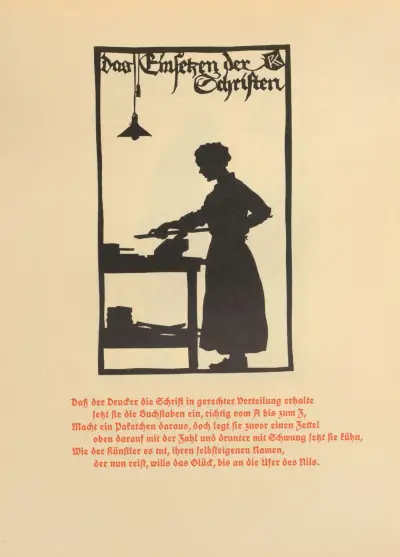 Die Schriftgiesserei im Schattenbild Pl.17 av Rudolf Koch