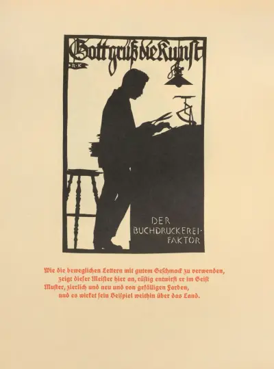 Die Schriftgiesserei im Schattenbild Pl.18 av Rudolf Koch
