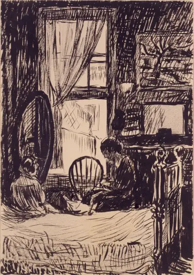 Figures before Window av Henry Lyman Saÿen