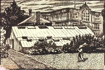 Untitled (Figure and Buildings) – nr 3 av Henry Lyman Saÿen