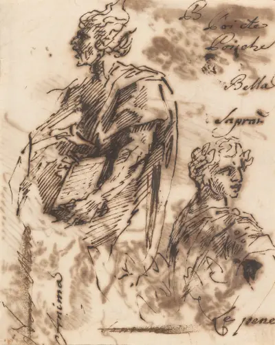Zeichnungen klassischer Figuren – Nr. 1 von Salvator Rosa