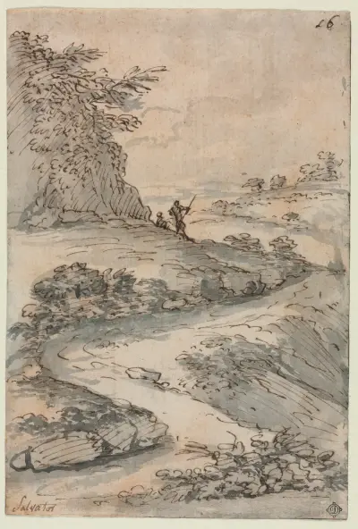 Figuren auf einem gewundenen Weg von Salvator Rosa