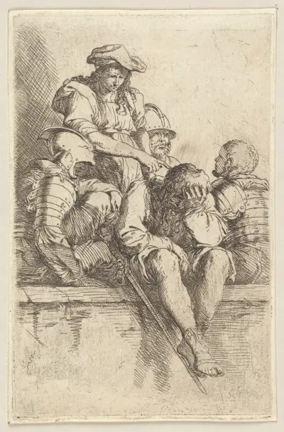 Five Soldiers av Salvator Rosa