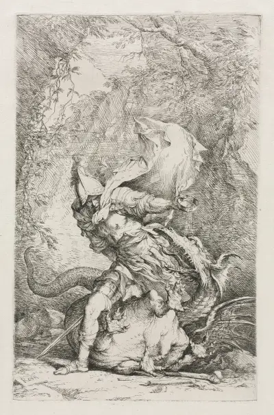 Jason und der Drache von Salvator Rosa