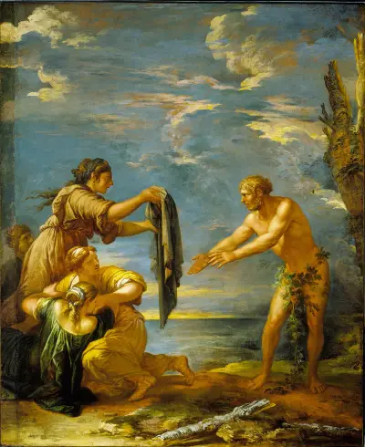 Odysseus und Nausikaa von Salvator Rosa