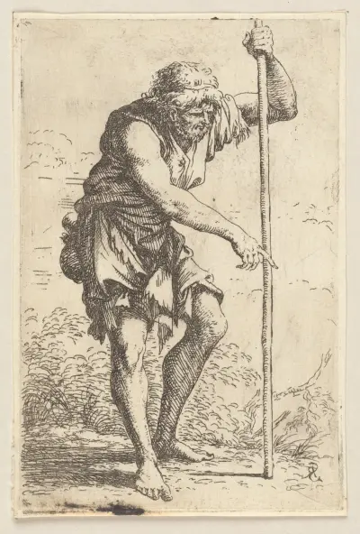 Bauer mit Stab von Salvator Rosa