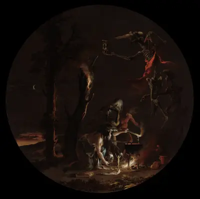 Scenes of Witchcraft, Evening av Salvator Rosa