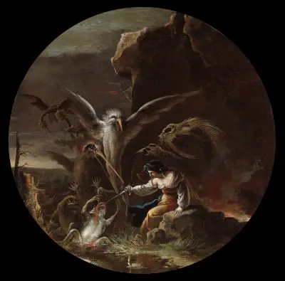Scenes of Witchcraft, Morning av Salvator Rosa