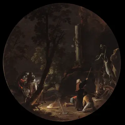 Scenes of Witchcraft, Night av Salvator Rosa