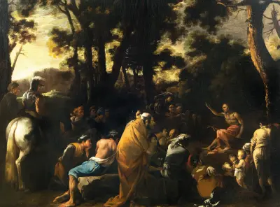 The Sermon of Saint John the Baptist av Salvator Rosa
