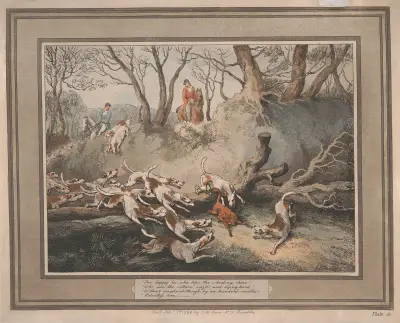„For happy he who tops the wheeling chace“, Samuel Howitt