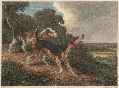 Räv- och hundmotiv av Samuel Howitt