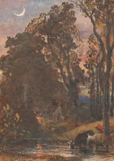Evening, Cattle Watering, Samuel Palmer