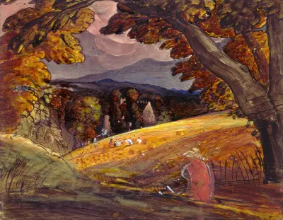 Harvesters by Firelight, Samuel Palmer
