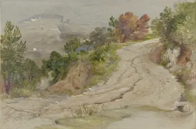 Road in an Italian Mountain Landscape av Samuel Palmer