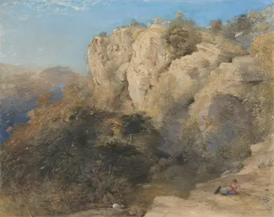 Rocky Landscape in Wales av Samuel Palmer