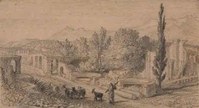 Streets of the Tombs, Pompeii, Samuel Palmer