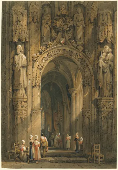 Interior of a Cathedral av Samuel Prout