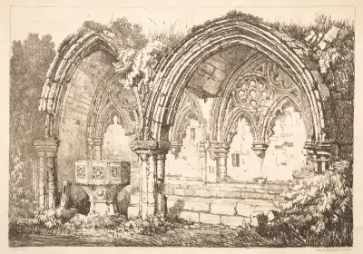 Part of Kirkham Abbey av Samuel Prout