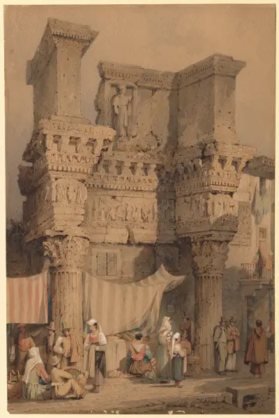 The Forum of Nerva, Rome av Samuel Prout