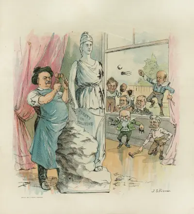 Doing their little best to spoil his work av John Samuel Pughe