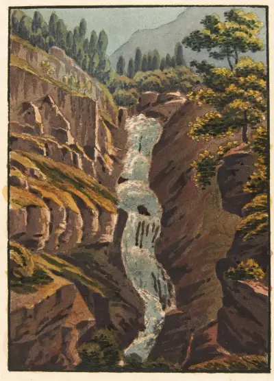 Chute de l’aar Sur le grimsel av Jakob Samuel Weibel