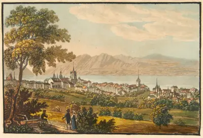 Lausanne Ville capitale du Canton de Vaud av Jakob Samuel Weibel