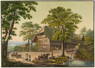 Maison de paysan près Wichtrach (Ct. de Berne) av Jakob Samuel Weibel
