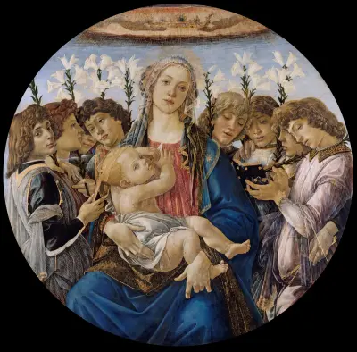 Mary with the Child and Singing Angels av Sandro Botticelli