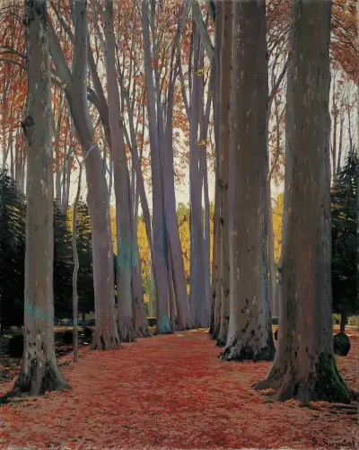 Platanenallee von Santiago Rusiñol