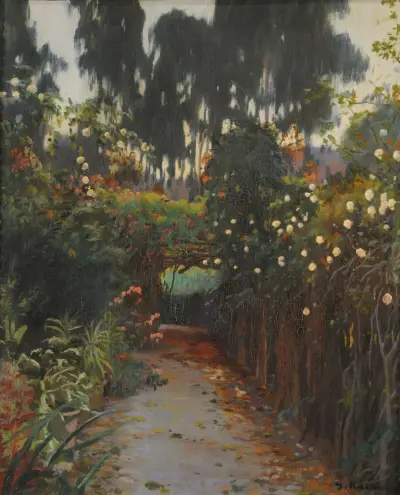 Camino de rosas von Santiago Rusiñol