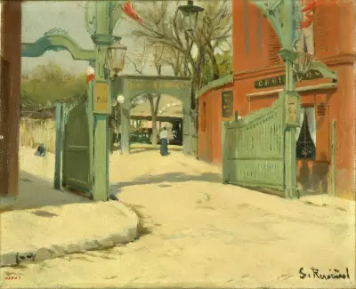 Entrance to the Park of the Moulin de la Galette av Santiago Rusiñol