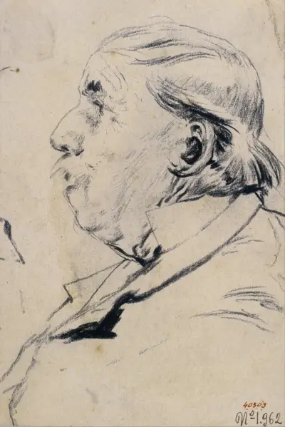 Head of an Old Man av Santiago Rusiñol