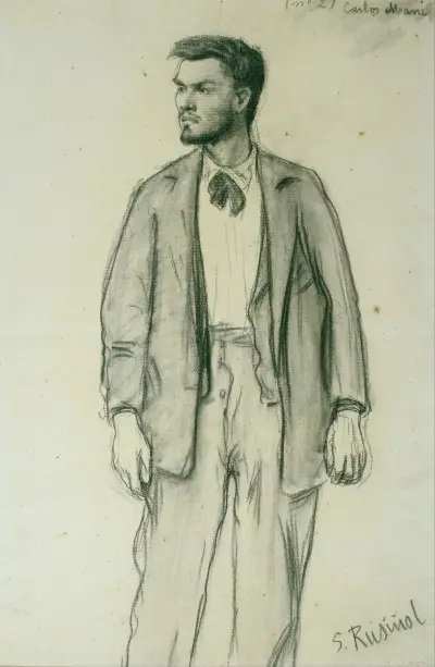 Portrait of Carles Mani av Santiago Rusiñol