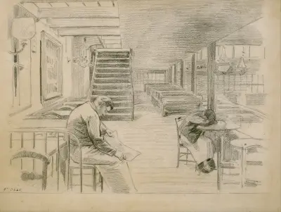 Warten auf Kunden von Santiago Rusiñol