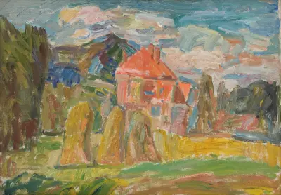 Landscape with a Red House av Sasza Blonder