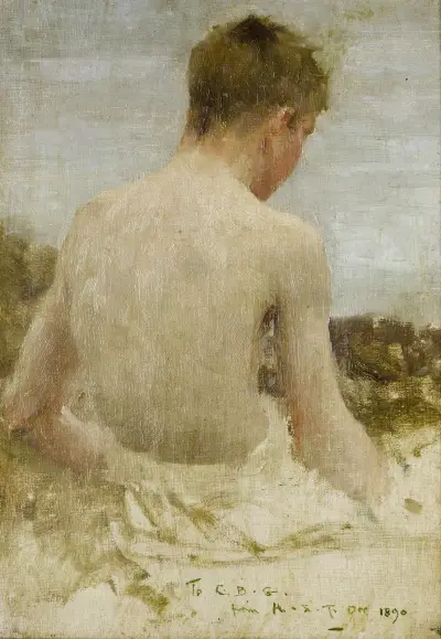 Ryggen av en badande pojke av Henry Scott Tuke