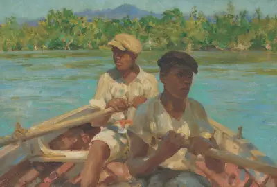 Svarta flodskeppare, Jamaica av Henry Scott Tuke
