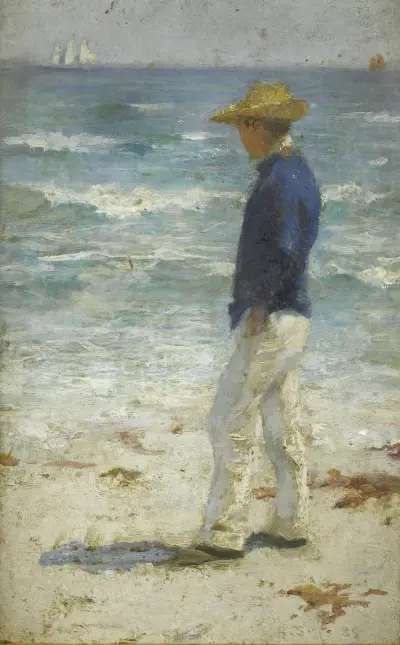 Looking Out To Sea av Henry Scott Tuke