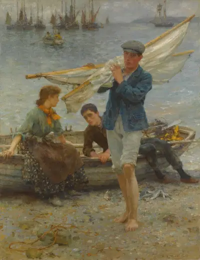 Return From Fishing av Henry Scott Tuke