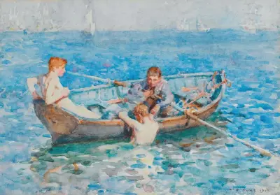 Studie för Augustiblått av Henry Scott Tuke