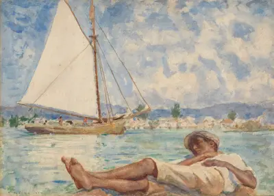 Soliga timmar i Jamaica av Henry Scott Tuke