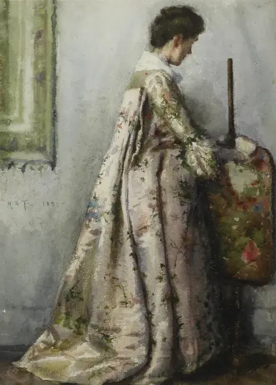 Das Seidenkleid, Porträt von Maria Tuke Sainsbury von Henry Scott Tuke