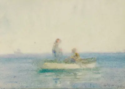 Two Figures In A Boat av Henry Scott Tuke
