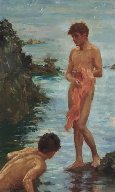 Variant on A Bathing Group av Henry Scott Tuke