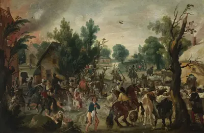 Assault on a town av Sebastian Vrancx