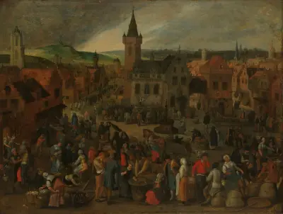 Market Day in a Flemish Town av Sebastian Vrancx